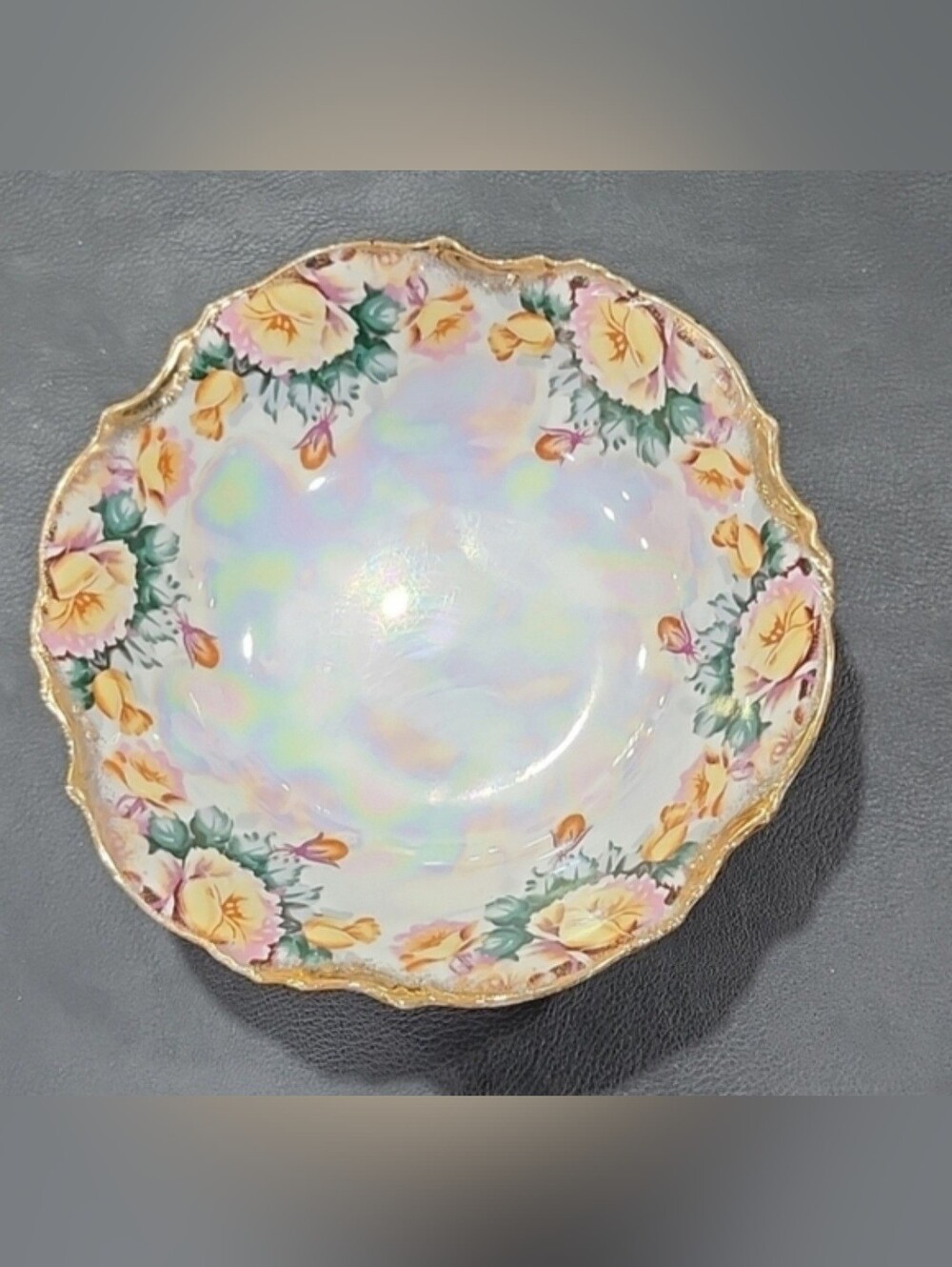 VINTAGE TRIMONT WARE JAPAN IRIDESCENT LUSTERWARE PORCELAIN 8" BOWL
